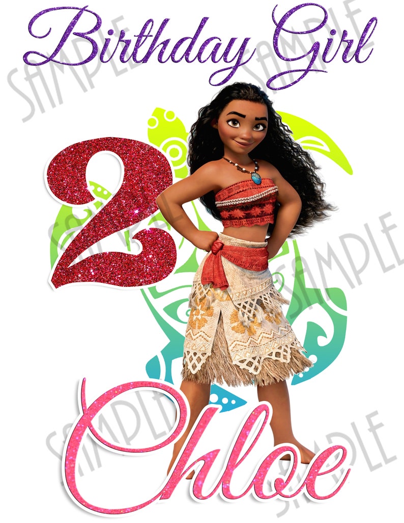 Download Disney Princess Moana SVG Birthday Girl Iron On Transfer ...