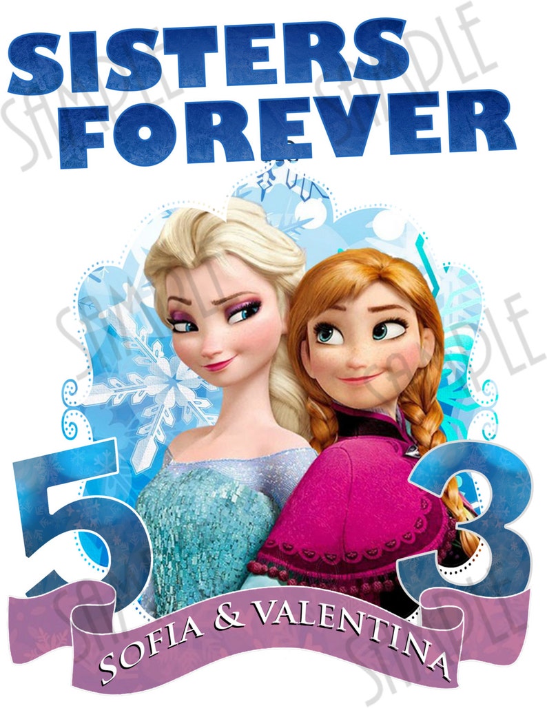 Tshirt Disney FROZEN Iron On Transfer Printable Sisters Etsy