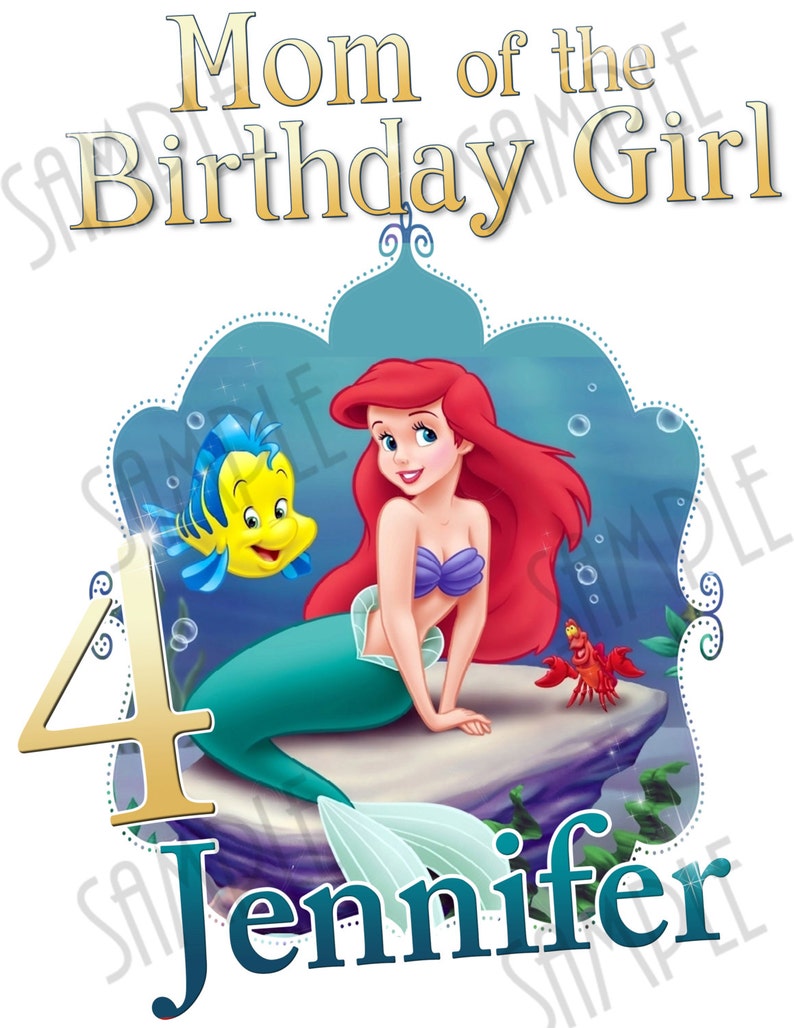 Disney Little Mermaid Iron On Transfer Disney Princess Etsy