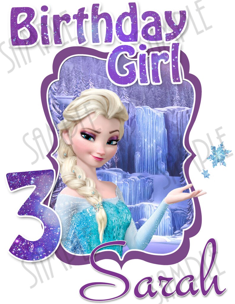 Tshirt Disney FROZEN Iron On Transfer Printable Birthday Girl Etsy