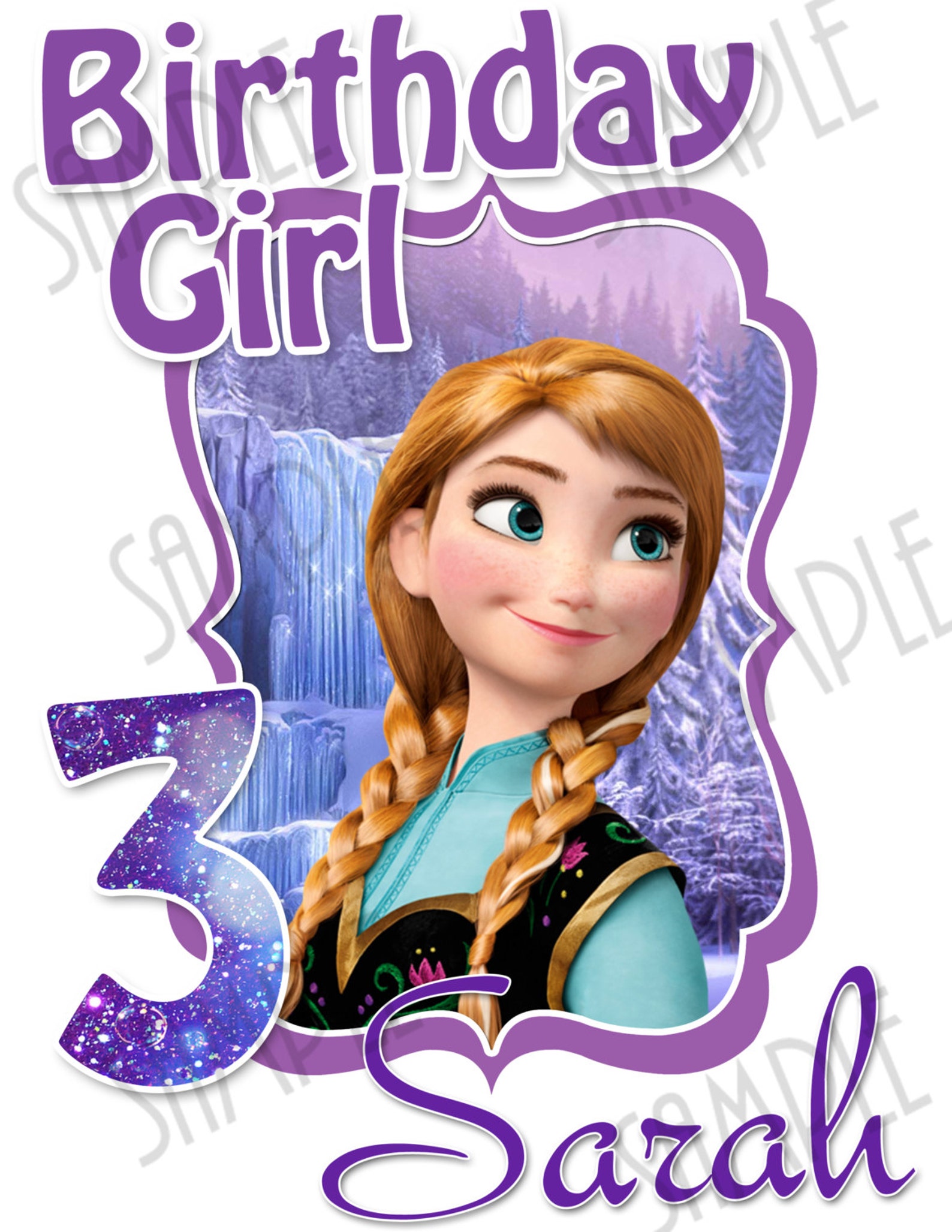 Tshirt Disney FROZEN Iron On Transfer Printable Birthday Girl Etsy