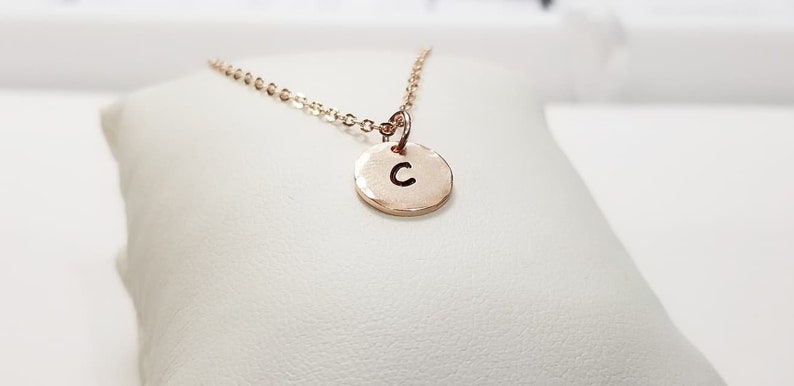 Wedding Gift Best Friend Necklace Bridesmaid Necklace Gold Initial Disc Necklace