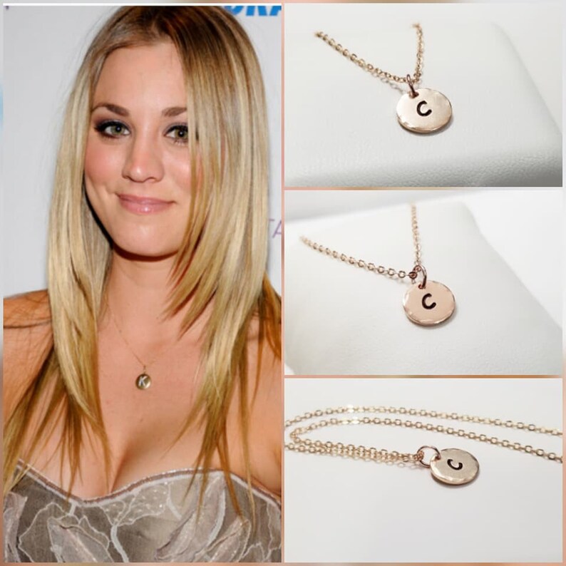 Wedding Gift Best Friend Necklace Bridesmaid Necklace Gold Initial Disc Necklace