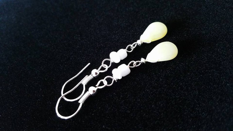 Lemon Jade Teardrop Dangle Earrings