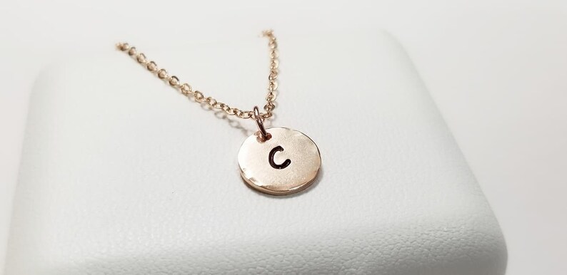 Wedding Gift Best Friend Necklace Bridesmaid Necklace Gold Initial Disc Necklace