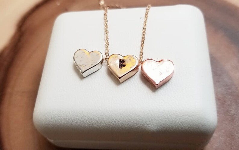 Wedding Jewelry Floating Heart Initial Charm Bracelet Best Friend and Birthday Gift Bridesmaid Gift