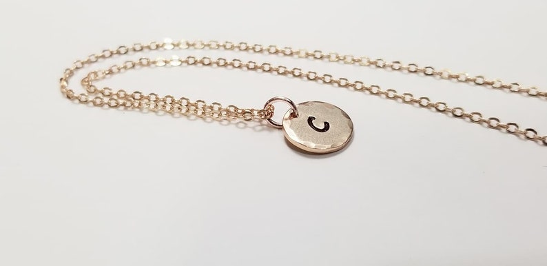 Wedding Gift Best Friend Necklace Bridesmaid Necklace Gold Initial Disc Necklace