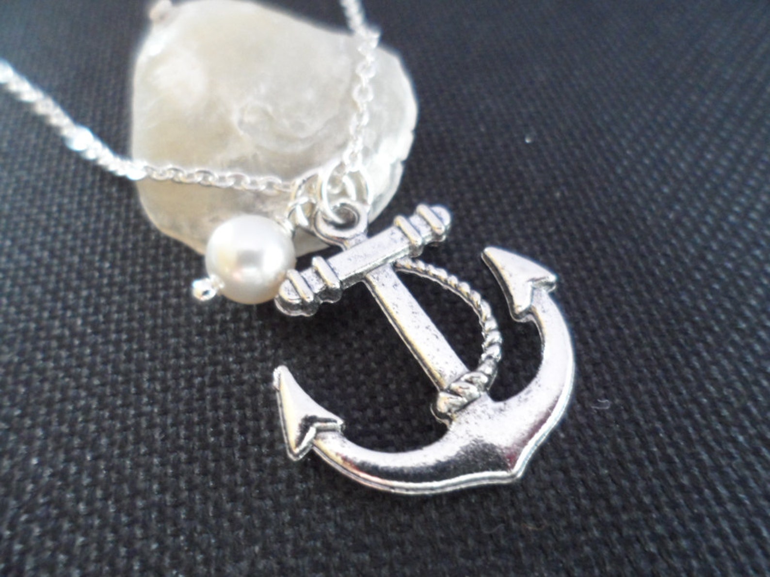 Anchor and Pearl Necklace Bridal Jewelry Bridesmaid Gifts Etsy