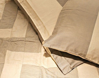 Grey Tan and Cream Zigzag Duvet Cover set