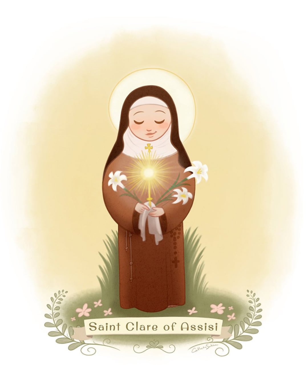 Saint Clare of Assisi 8x10 - Etsy