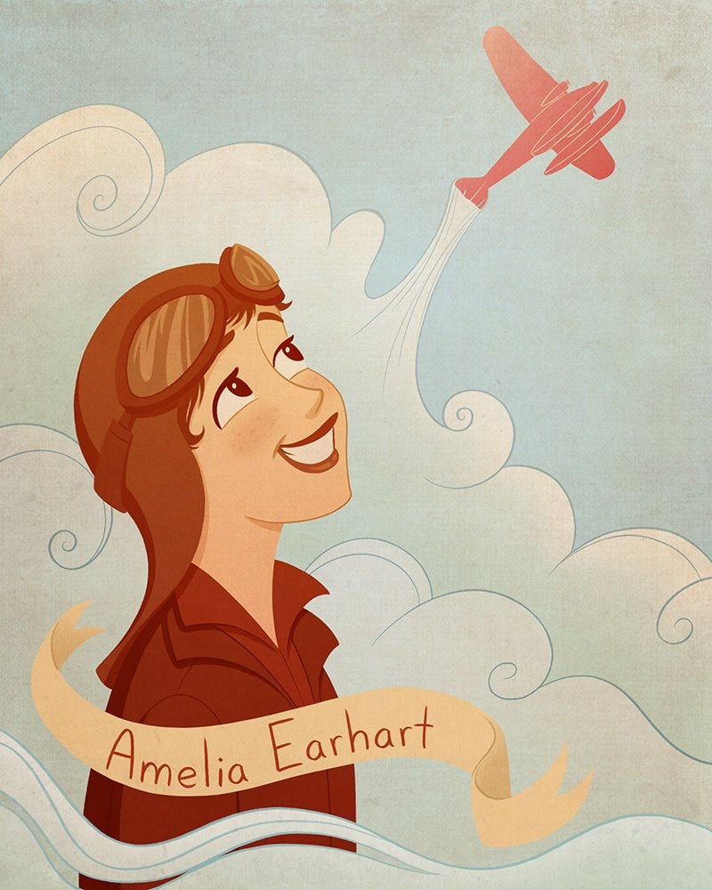 Top 107+ Amelia earhart cartoon drawing - Tariquerahman.net