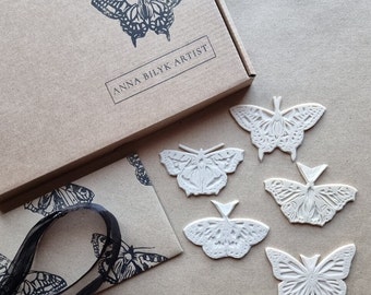 Butterfly Rubber Stamp Collection : Monarch Stamp, Small Tortoiseshell, White Marbled Stamp, Peacock & Swallowtail Butterfly Beginner Craft