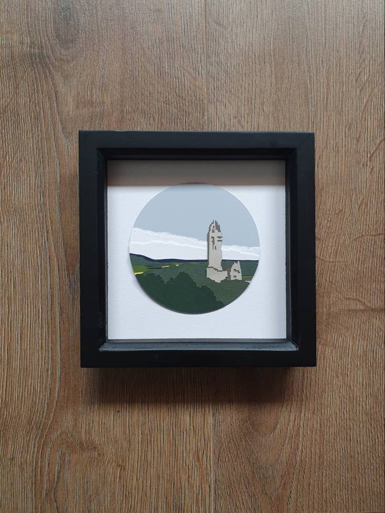 11cm Wallace Monument Original Paperart Stirling Scotland Landscape Landscapeart Paper Papercut Papercraft Handmade Handcut Miniature