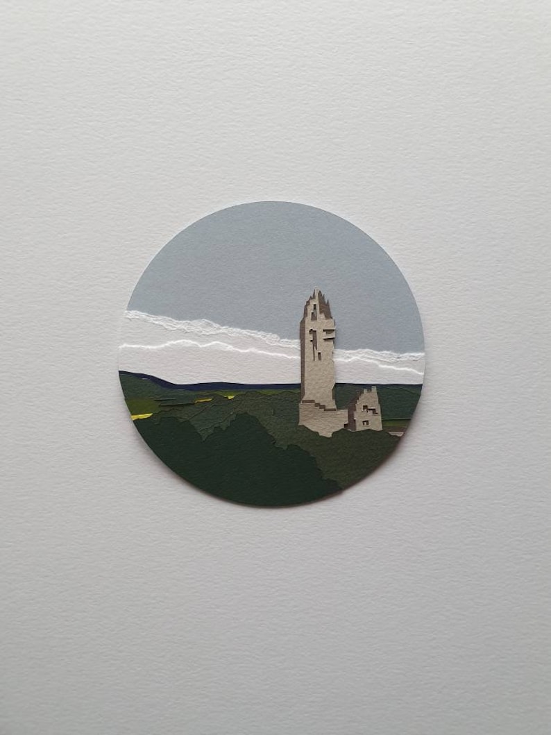11cm Wallace Monument Original Paperart Stirling Scotland Landscape Landscapeart Paper Papercut Papercraft Handmade Handcut Miniature