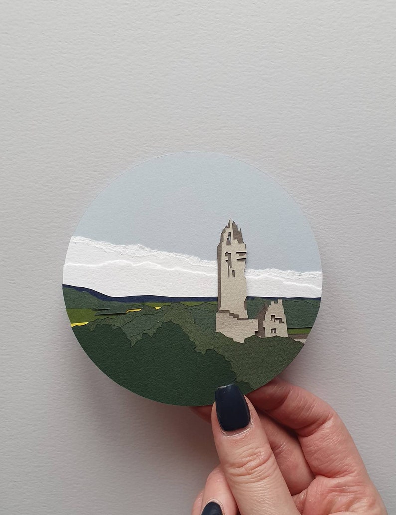 11cm Wallace Monument Original Paperart Stirling Scotland Landscape Landscapeart Paper Papercut Papercraft Handmade Handcut Miniature