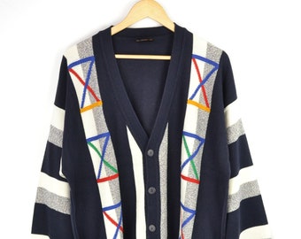 Vintage Cardigan Color Block - Etsy Israel
