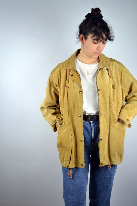 yellow suede jacket