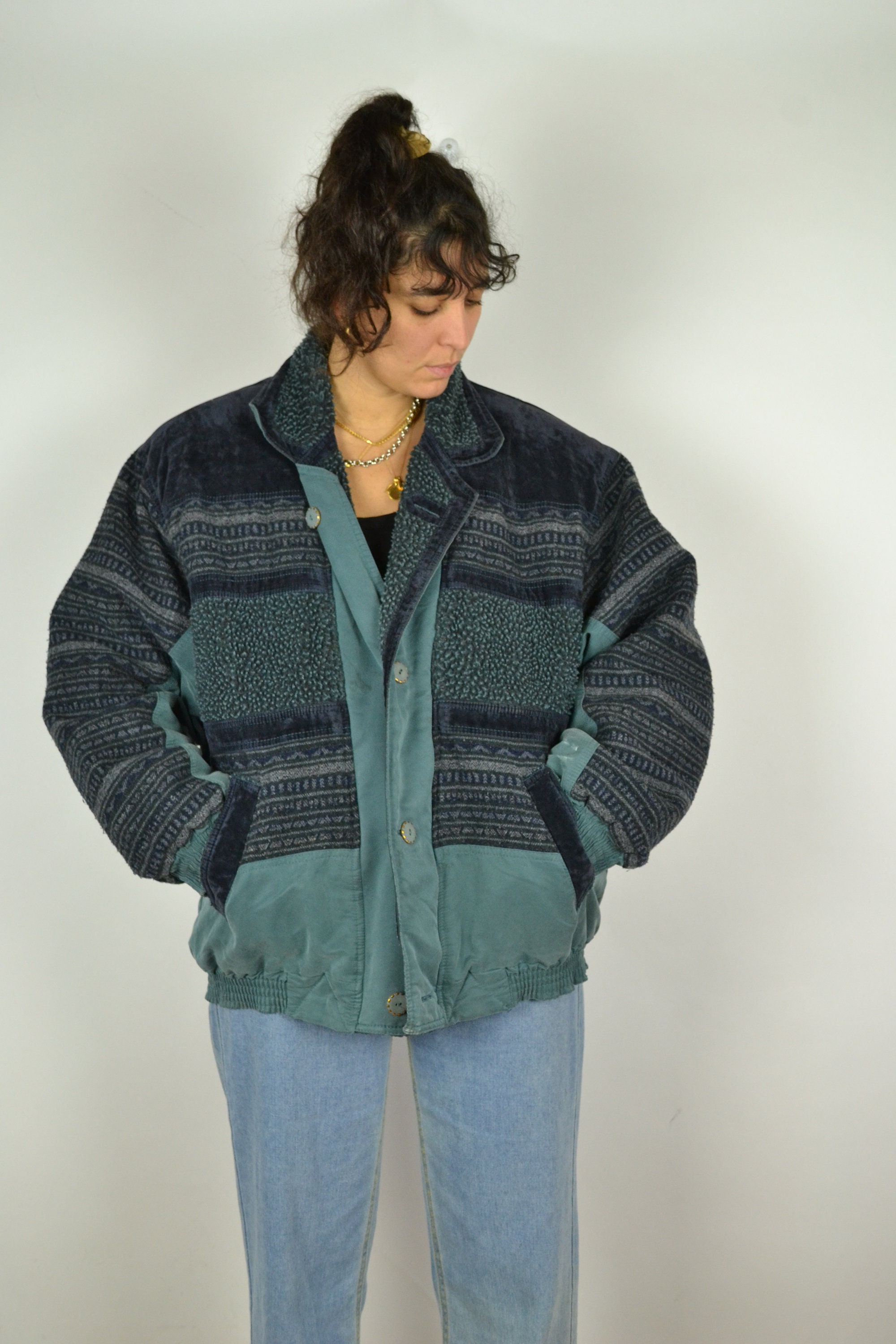 Navajo Aztec Bomber Jacket Size 