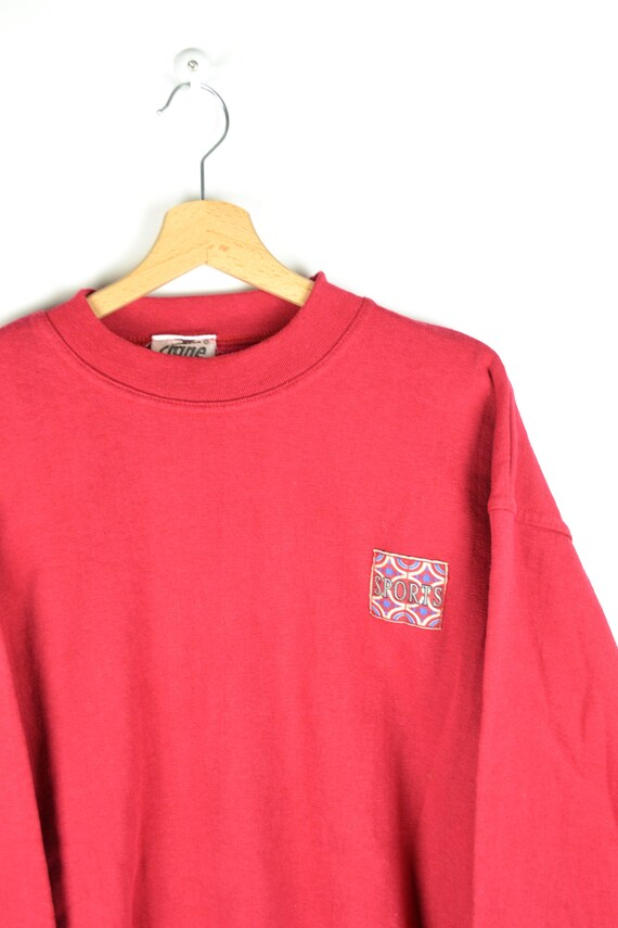 80s 90s Red Crewneck Vintage Sweatshirt 