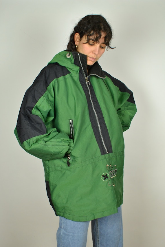 Vintage 90s Snowboard Green Half Zip 