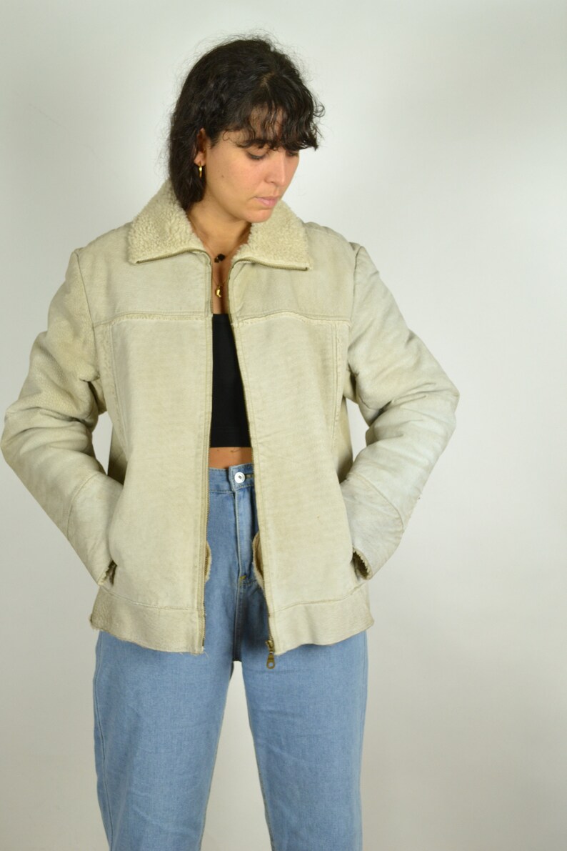 off white shearling jacket