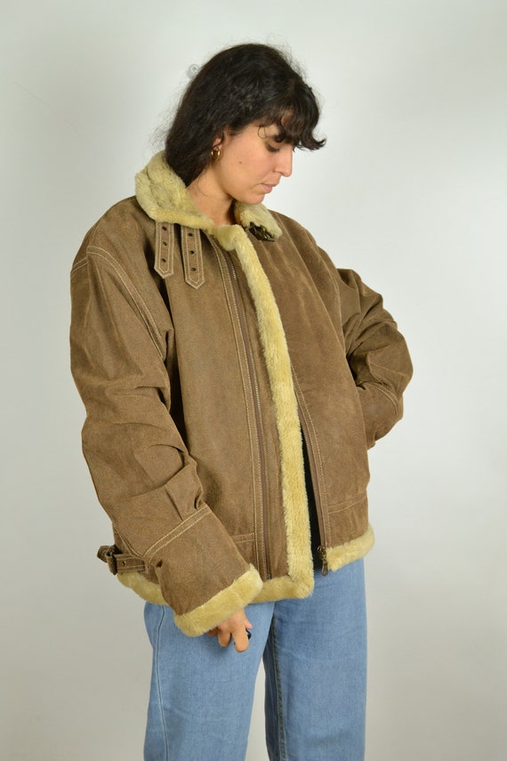 90s Y2K Aviator Bomber Jacket Winter 