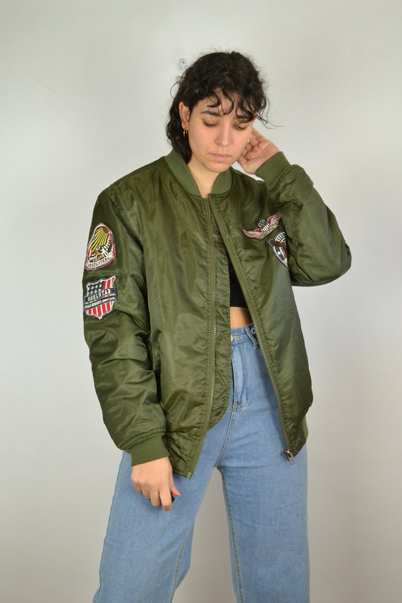 orange lined bomber jacket