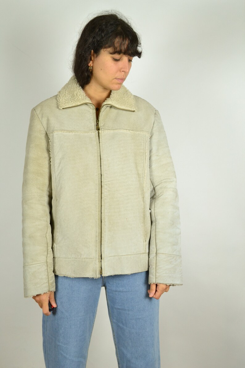 off white shearling jacket