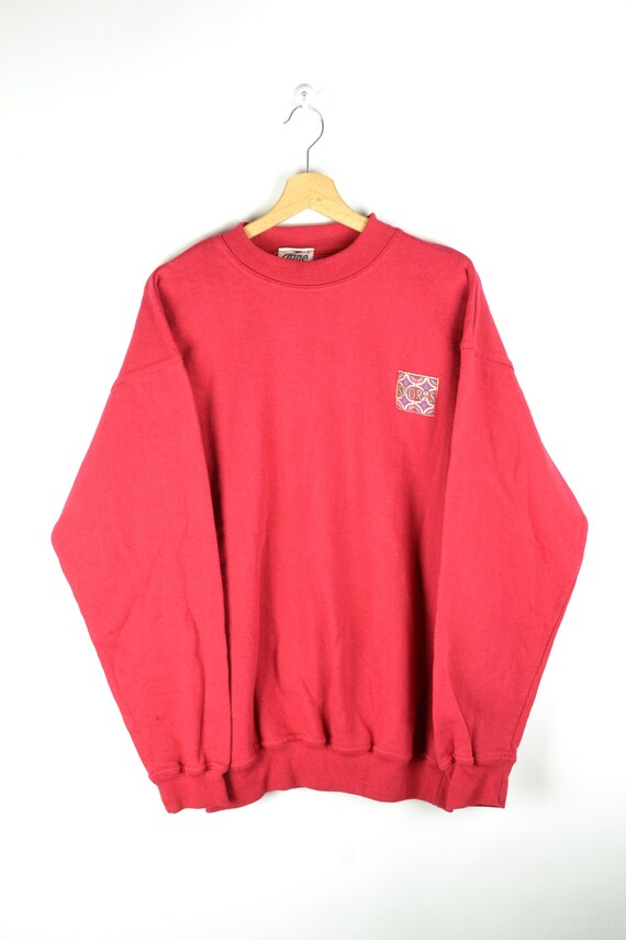80s 90s Red Crewneck Vintage Sweatshirt 