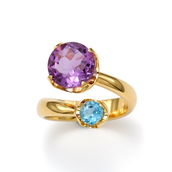 Tesoro Amethyst and Swiss Blue Topaz Ring 311536-7Y - John Brasfield  Jewelers