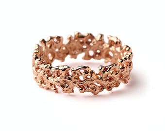 KORALLE Rose Gold Ehering Ring, Herren Ehering, Damen Ehering, Rose Gold Ring Band