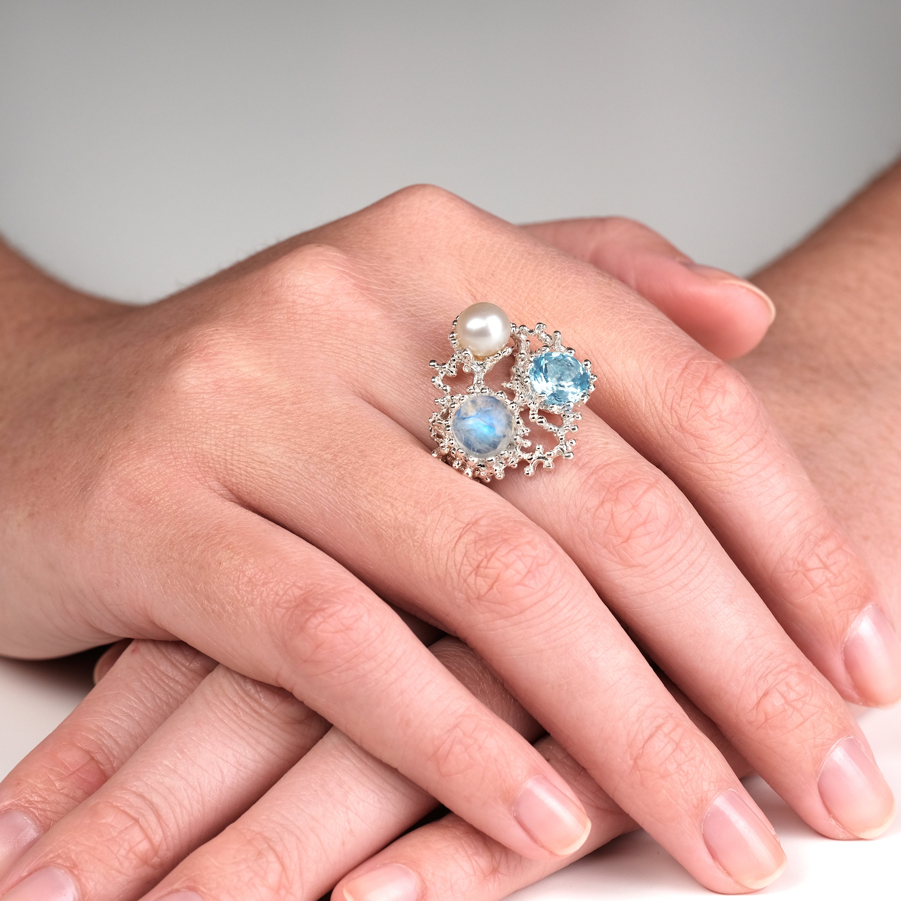 Paparazzi blue moonstone ring sale