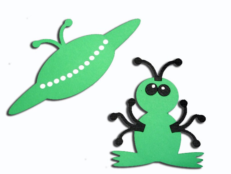 Alien and Spaceship SVG File: Cricut, Glowforge, Die Cut (digital ...