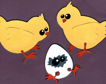 Easter Chicks & Cracked Egg Metal Cutting Dies Set – For Card Making & Crafts