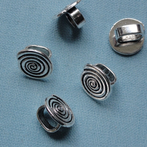 Silver Spiral Spacer Bead for Licorice Leather bracelet