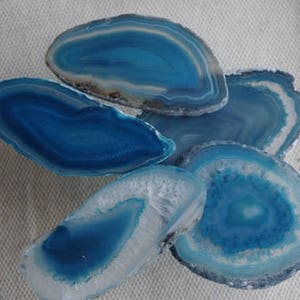 Teal, Turquoise Brazilian Agate Slice with No Hole for Wedding Place Cards, Knobs, Magnets, Jewelry Making, Crafts and Lightcatchers