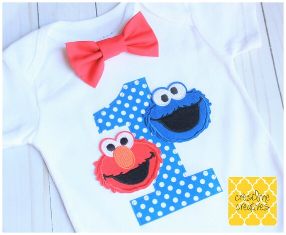 Cookie Monster 1st Birthday Outfit Cookie And Elmo Cake Smash Etsy