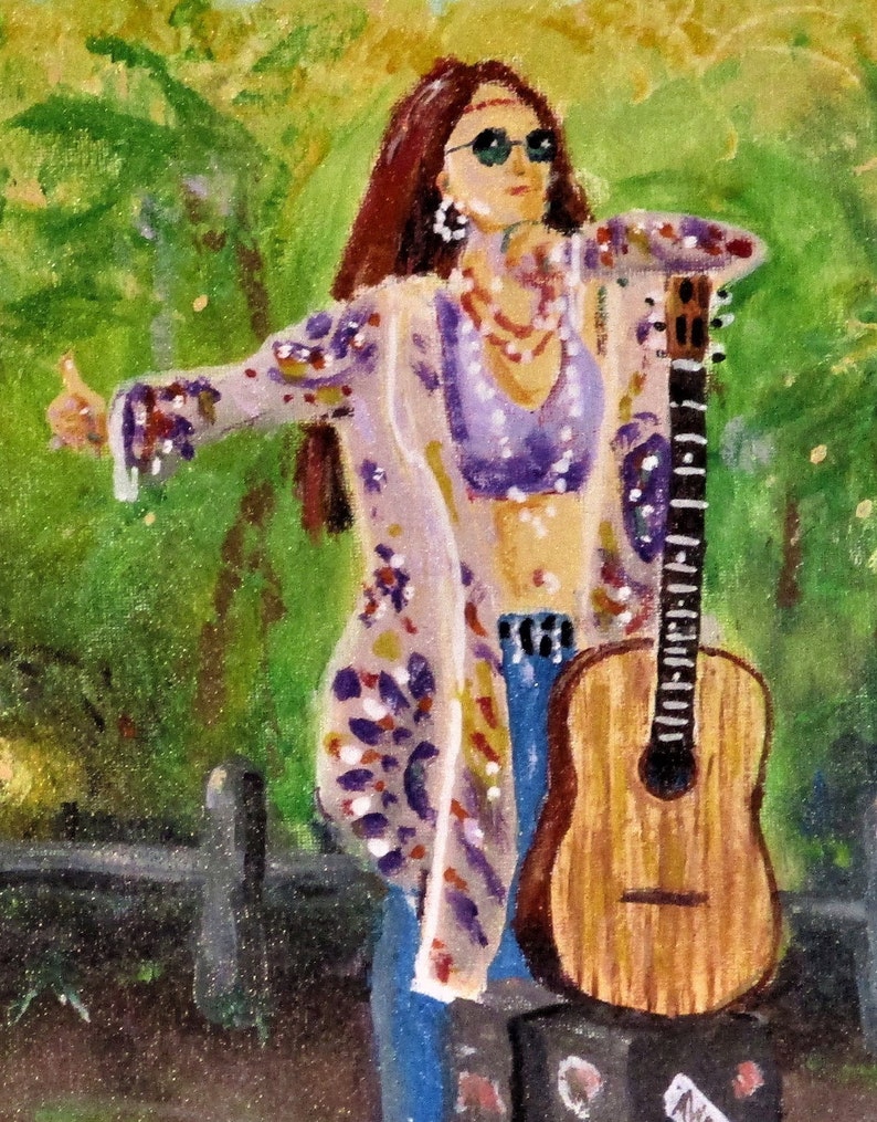 HIPPIE LIFESTYLE Key West Original painting gallery wrapped canvas ready to hang NEW