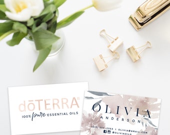 DOTERRA or Monat Business Cards Watercolor Floral - DIGITAL FILE only
