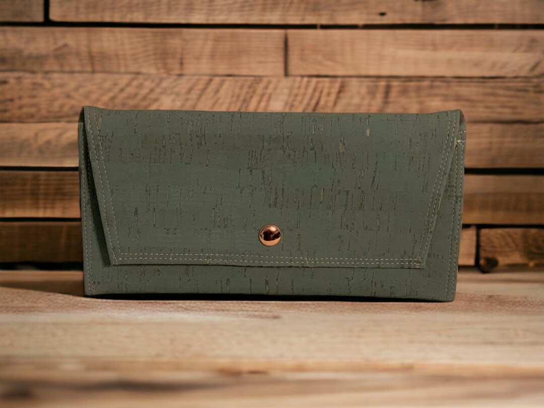 Ladies Architect Wallet sage Green Cork Etsy