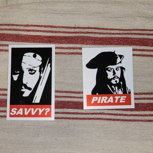 Captain pirate Jack Sparrow one of a kind stickers