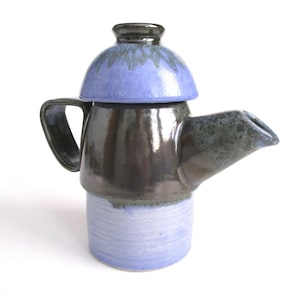 Coffeepot - Ceramic coffeepot - Teapot - Ceramic teapot - Handmade ceramic coffeepot - Handmade teapot - Blue and black teapot.