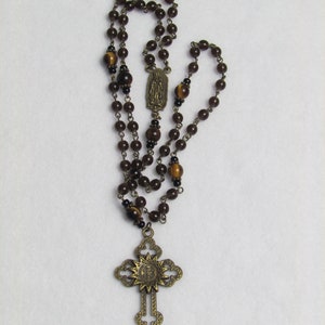 Rosary #3 in Brown and Bronze