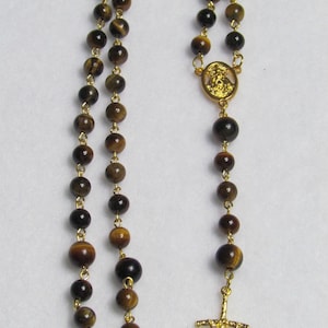 Rosary #31 in Tiger Eye and Gold