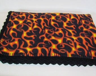 Flames Themed Fleece Blanket