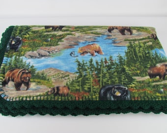 Bears in Nature Large Fleece Blanket/Nature Fleece Blanket