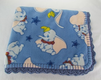 Dumbo Fleece Baby Blanket #2 In Blue