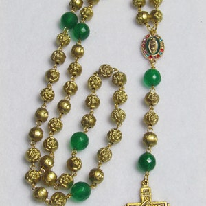 Rosary #22 in Gold and Green