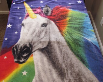 Rainbow Unicorn Fleece Blanket