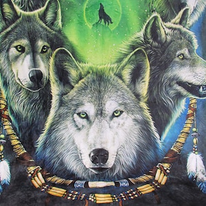 Spirit Wolves in Moon Glow Soft Fleece Blanket
